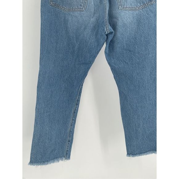 Levi's Wedgie Straight Jeans Women's Size 30 Blue High Rise Distressed - Picture 9 of 13